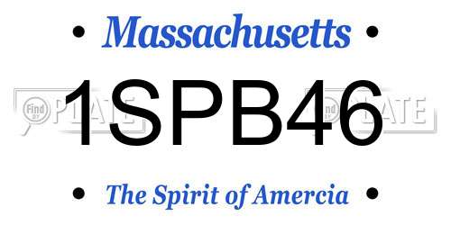 1SPB46 Massachusetts License Plate