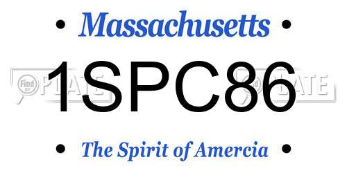 1SPC86 Massachusetts License Plate
