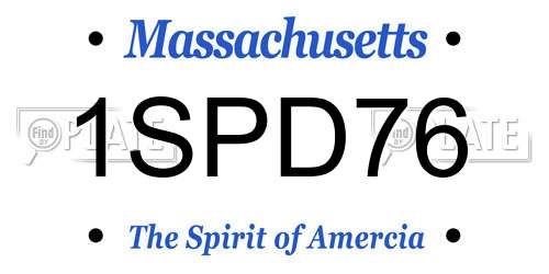 1SPD76 Massachusetts License Plate