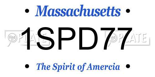 1SPD77 Massachusetts License Plate