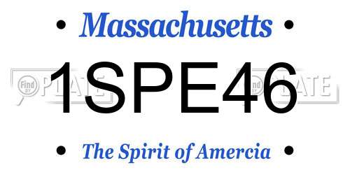1SPE46 Massachusetts License Plate