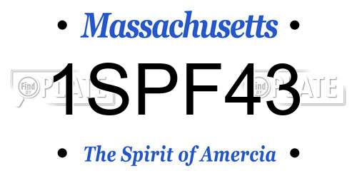 1SPF43 Massachusetts License Plate