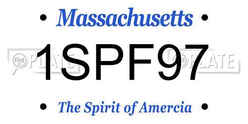 1SPF97 Massachusetts License Plate