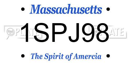 1SPJ98 Massachusetts License Plate