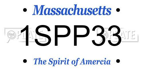 1SPP33 Massachusetts License Plate