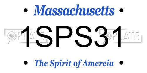 1SPS31 Massachusetts License Plate