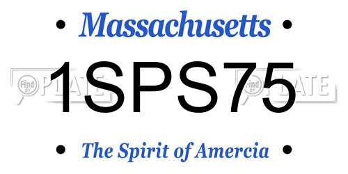 1SPS75 Massachusetts License Plate