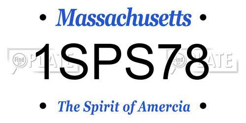 1SPS78 Massachusetts License Plate