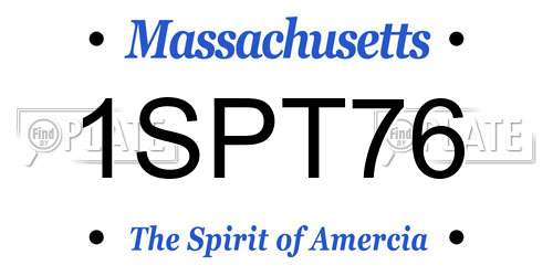 1SPT76 Massachusetts License Plate
