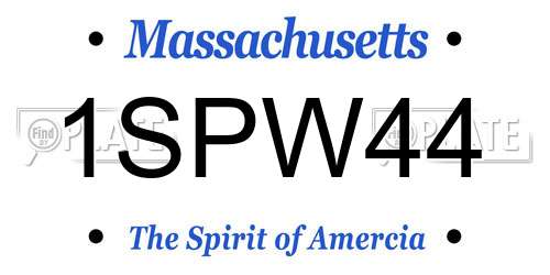 1SPW44 Massachusetts License Plate