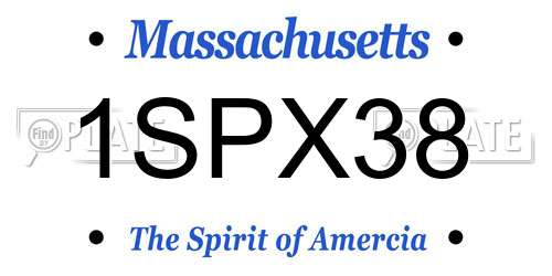 1SPX38 Massachusetts License Plate