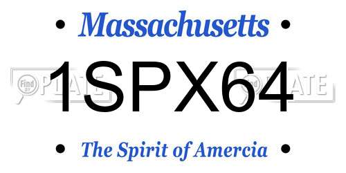 1SPX64 Massachusetts License Plate