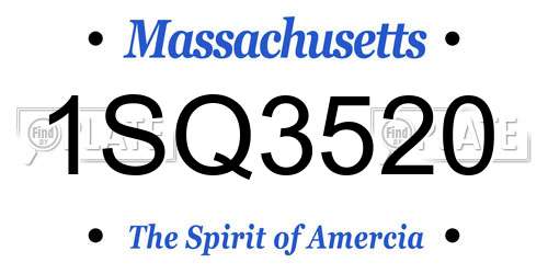 1SQ3520 Massachusetts License Plate
