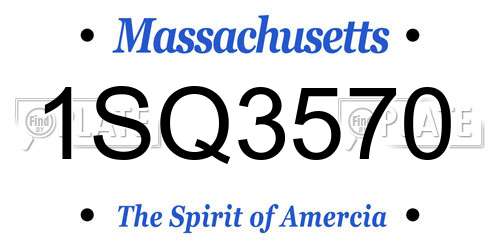1SQ3570 Massachusetts License Plate