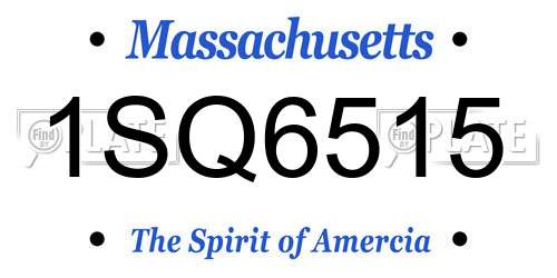 1SQ6515 Massachusetts License Plate