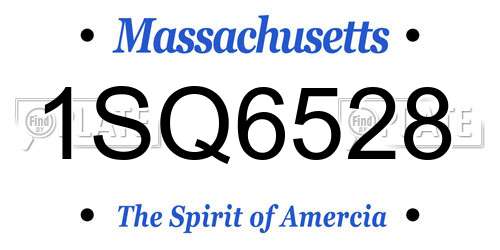 1SQ6528 Massachusetts License Plate