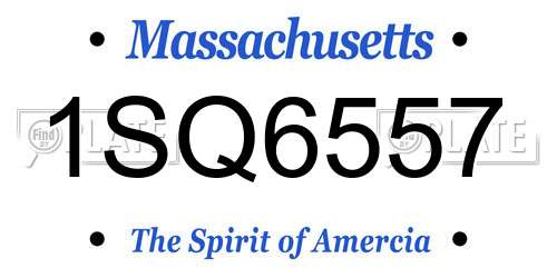 1SQ6557 Massachusetts License Plate