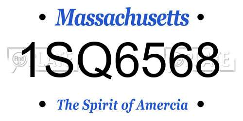 1SQ6568 Massachusetts License Plate