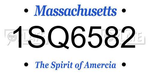 1SQ6582 Massachusetts License Plate
