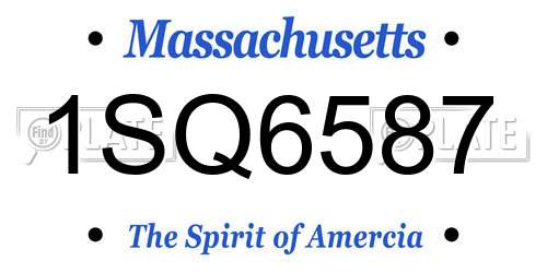 1SQ6587 Massachusetts License Plate