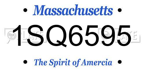 1SQ6595 Massachusetts License Plate