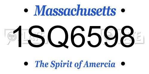 1SQ6598 Massachusetts License Plate