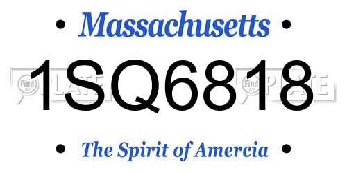 1SQ6818 Massachusetts License Plate