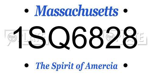 1SQ6828 Massachusetts License Plate