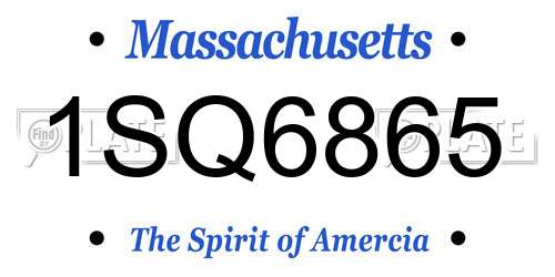 1SQ6865 Massachusetts License Plate