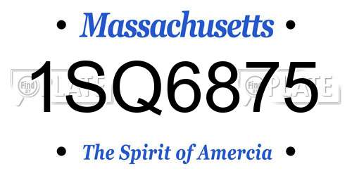 1SQ6875 Massachusetts License Plate