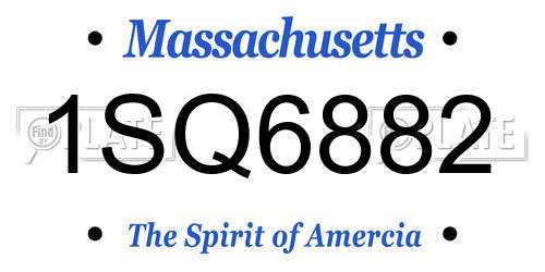 1SQ6882 Massachusetts License Plate