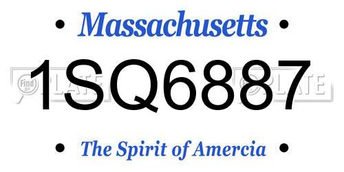 1SQ6887 Massachusetts License Plate