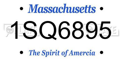 1SQ6895 Massachusetts License Plate