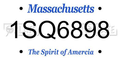 1SQ6898 Massachusetts License Plate