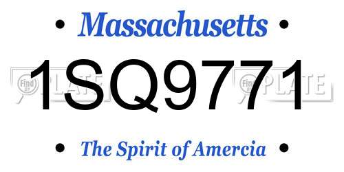 1SQ9771 Massachusetts License Plate