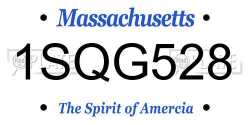 1SQG528 Massachusetts License Plate