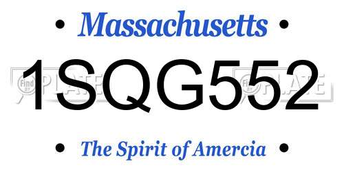 1SQG552 Massachusetts License Plate