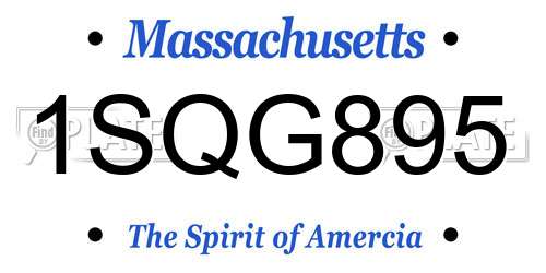 1SQG895 Massachusetts License Plate
