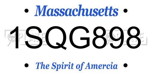 1SQG898 Massachusetts License Plate