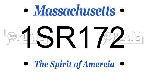 1SR172 Massachusetts License Plate