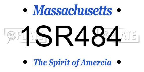 1SR484 Massachusetts License Plate