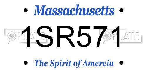 1SR571 Massachusetts License Plate