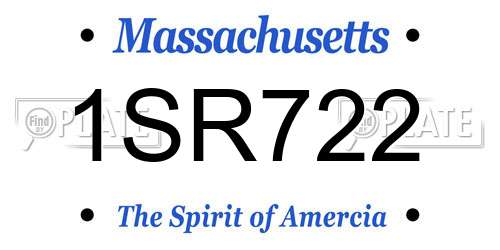1SR722 Massachusetts License Plate