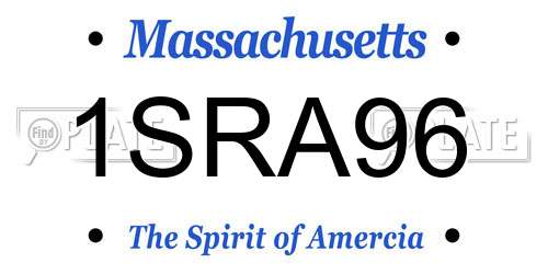 1SRA96 Massachusetts License Plate