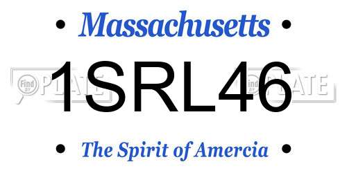1SRL46 Massachusetts License Plate