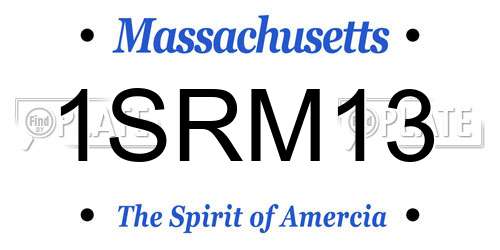 1SRM13 Massachusetts License Plate