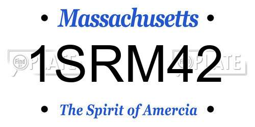 1SRM42 Massachusetts License Plate