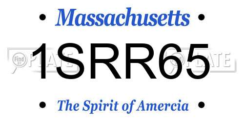 1SRR65 Massachusetts License Plate