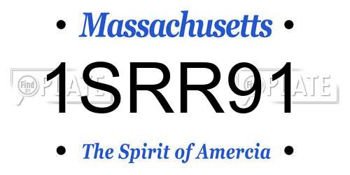 1SRR91 Massachusetts License Plate