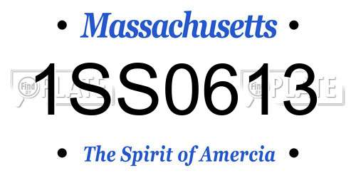 1SS0613 Massachusetts License Plate